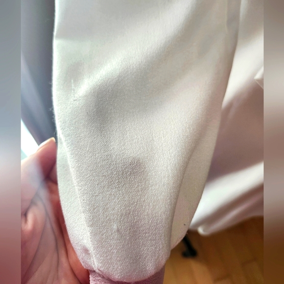 Flowy Pink and White Bow Top - size L - Picture 5 of 6